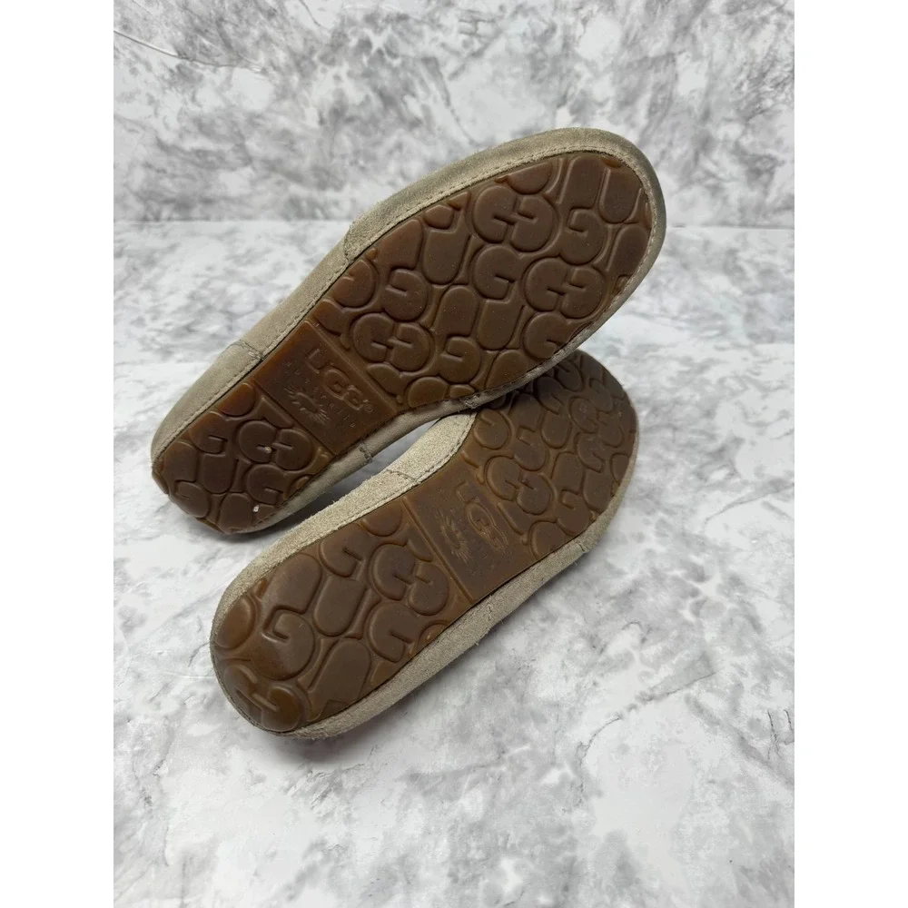 UGG Australia‎ Mens Penny Loafer Slippers Tan Suede Leather Trim Size 9 Sample